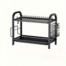 1pc Kitchen Bowl & Dish Rack, Multifunctional Household Drain Holder, Countertop Draining Rack For Bowls, Plates And Storage For Knives, Forks, Chopsticks, Scissors