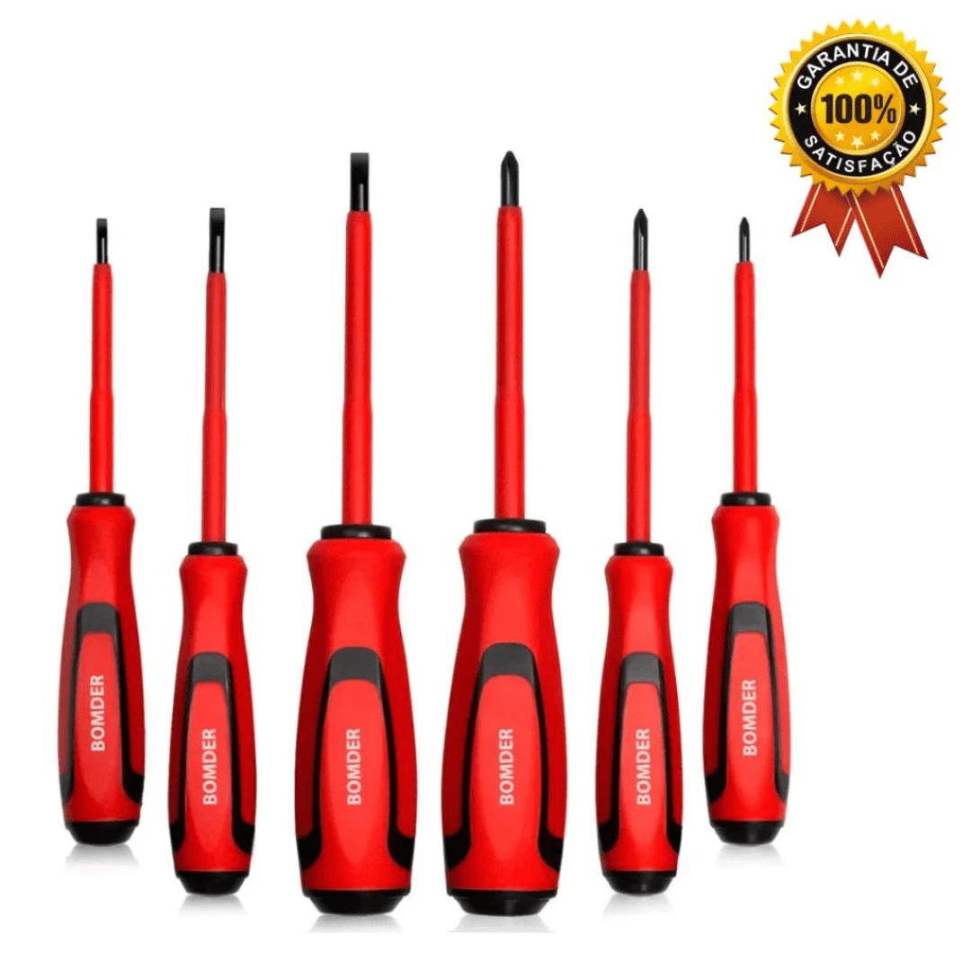 Electrician's Magnetic Insulated Screwdriver Set - 6 Pieces - 紅色 - 查看 1