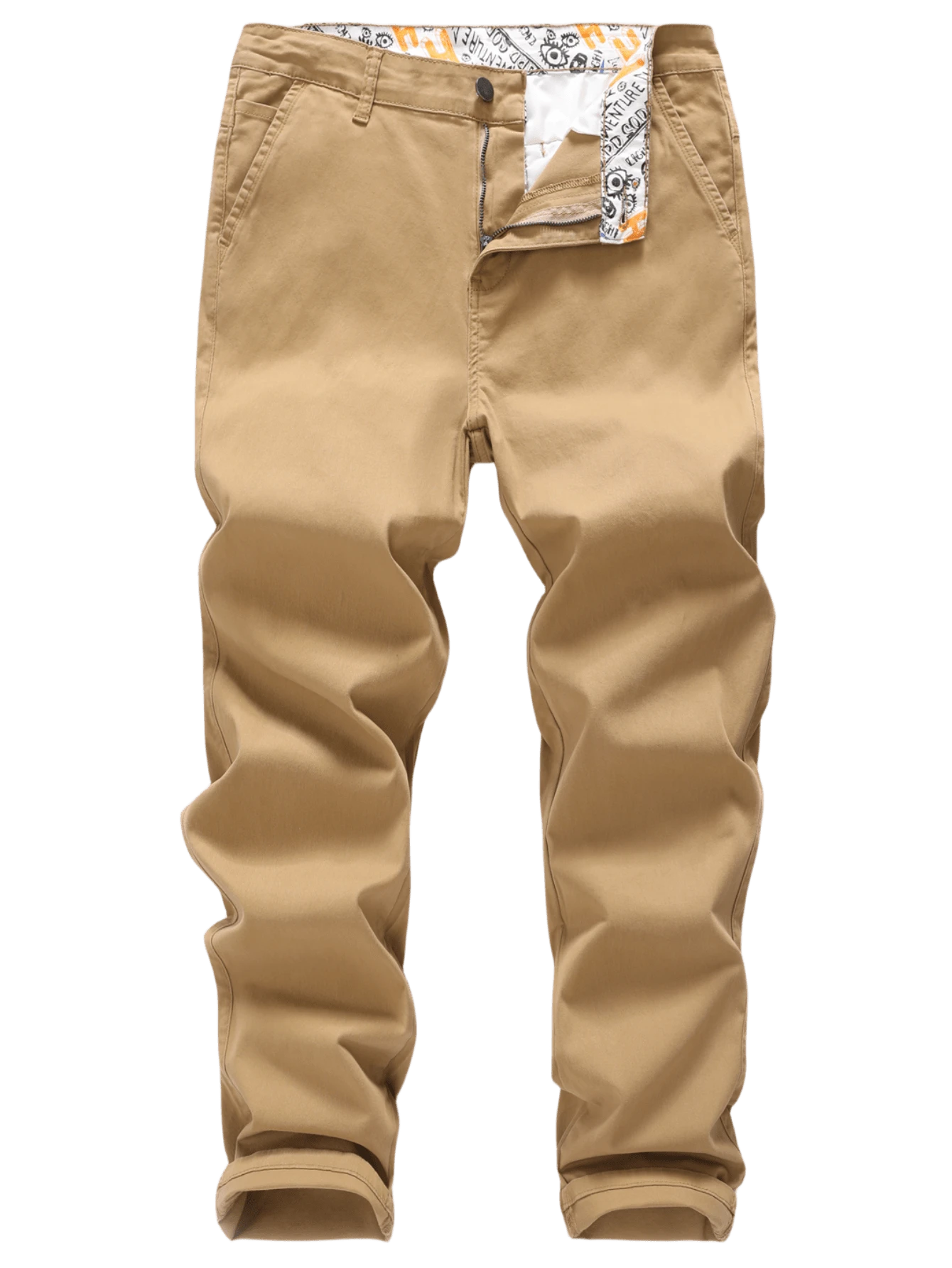 Men's Classic-Fit Straight Casual Fashion Stretch Cotton Chino Pants - 卡其色 - 查看 1