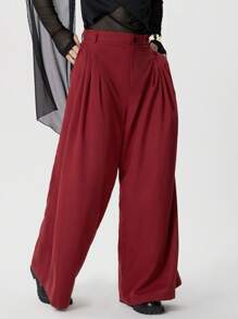 INCERUN Fashion Mens High Waist Zipper Pleated Holiday Casual Loose Wide Leg Trousers Bottoms Palazzo Culotte Long Pants