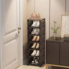 1pc Household Shoe Storage Rack, Multi-Layer Doorstep Shoe Storage Rack, Shoe Cabinet, Easy To Install, Household Items Cloth Shoe Storage,Cozy Home Requirements - Black - View 3