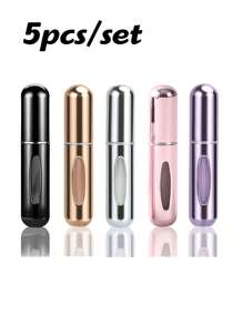 10 件/5 件/3 件/1 件 5ml 底部可再填充香水瓶，带泵和铝制容器便携式液体和化妆品喷雾分配器，旅行友好型化妆包化妆包护肤包洗漱包收纳袋，旅行必需品巡航必需品化妆包收纳化妆品收纳盒化妆盒 - 彩色 - 查看 22