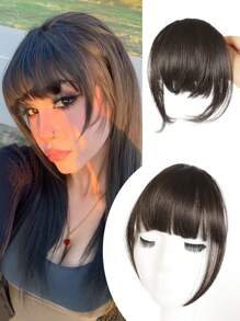 Clip In Bangs With Sideburns Synthetic Wigs Thickened Bangs Hair Clip Straight Fring Fake Bangs False Bangs Hairpiece For Women Girls Forehead Wig Piece Hair Toppers Wig Accessories