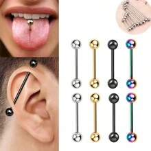 2/8 件 14G 舌钉不锈钢防过敏乳头舌环直工业耳环杠铃 14G 乳头舌软骨条身体穿孔饰品男女适用 12 毫米 14 毫米 16 毫米 18 毫米 36 毫米 38 毫米 5 毫米球
