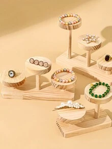 1 Giá trưng bày trang sức sáng tạo 5 tầng đa chức năng, giá đỡ tượng/hình, đồ trang trí để bàn - Màu be - Xem 1