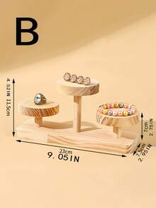 1 Giá trưng bày trang sức sáng tạo 5 tầng đa chức năng, giá đỡ tượng/hình, đồ trang trí để bàn - Màu be - Xem 3