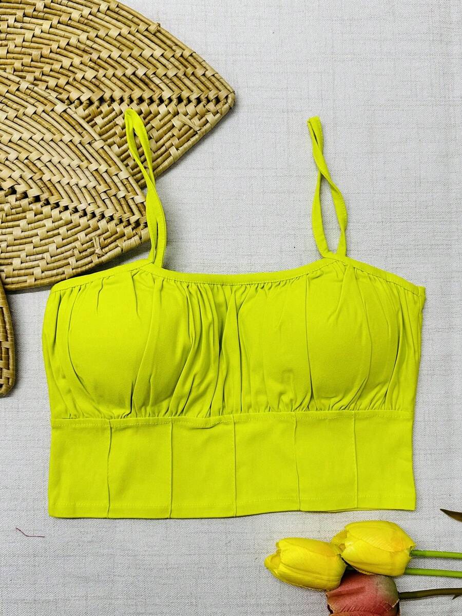 Cropped Bengaline With Padding/Women's Fashion - Màu xanh chanh - Xem 1