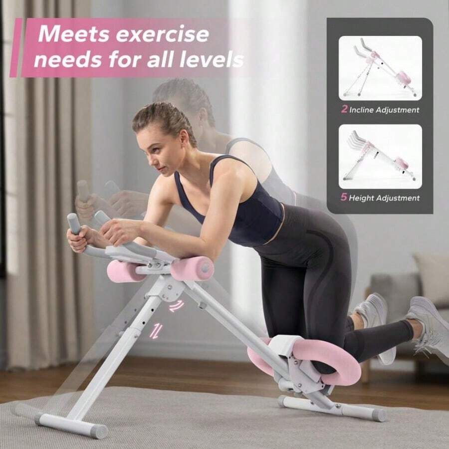 Adjustable Ab Trainer Machine With LCD Monitor, Foldable Abdominal