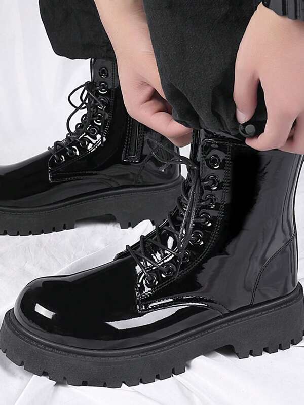 Zapatos de Derby de talla grande de moda, botas casuales con suela gruesa, populares para hombres y mujeres