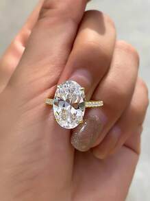 1ct/2ct/5ct Shiny Oval Engagement Ring/Wedding Ring, 925 Sterling Silver, Women's Promise Ring/Eternity Ring, Exquisite Jewelry Gift