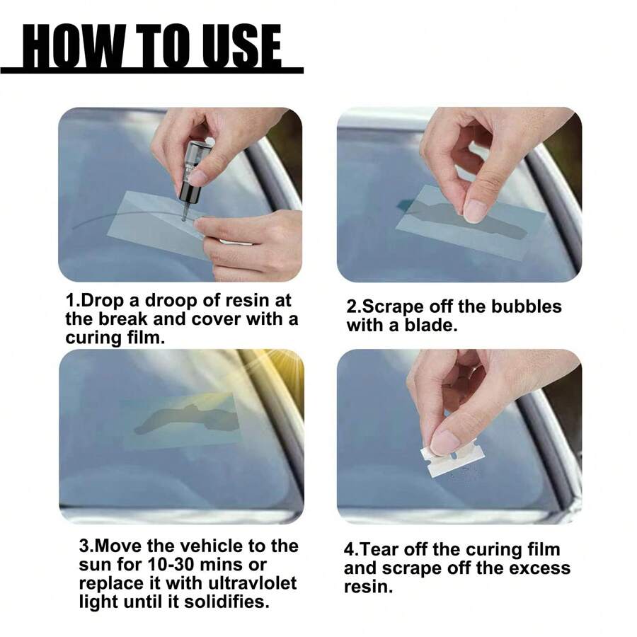 Automotive Windshield Repair Kit, Glass Crack Repair Liquid Adhesive