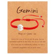1 pieza Pulsera unisex con de los 12 signos del zodíaco, hecha a mano de acero inoxidable trenzado, de moda