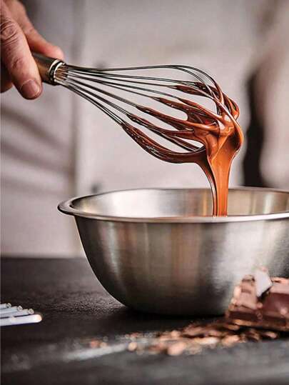 Juego de 3/1 piezas Batidor de huevos de acero inoxidable de mano, batidor de crema, utensilios de cocina para hornear y herramientas de cocina para leche