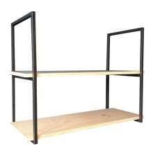 Pair Of Industrial Style Double G Ceiling And Wall Shelf Brackets 20cm - màu đen - Xem 5