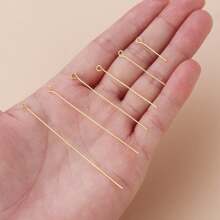 50pcs Stainless Steel Eye Pins 20/30/40/50/60/70mm Head Pins Findings Open Eye Pin For Earring Bracelet Pendant Jewelry Making