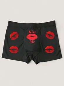 Men's Boxer Brief Hot Fun Playful Shaping Stretch Comfortable And Breathable Elastic Boxer Shorts Letter Printing Short Panty Underwear