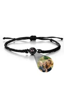 1pc Custom Photo Projection Bracelet, Stainless Steel Colorful Braided Couples Bracelet, Suitable For Men & Women, Couples, Family, Photo Memory, Personalized Gift For Holiday, Mother's Day, Father's Day For Her, Friends For Anniversaries, For Valentine's Day, For Mother's Day, For Birthdays Graduation Father's Day Weddings, For Daily Wear, For Party, For Prom,Customized Fashion Photo Bracelets,Look Glamour,Black,Silver,Gold,Stylish,Colorful,Vintage,Simple,Unisex,Casual,Cuties,Custom,Personalized,Unique,Ideal Gifts For Him,Ideal Gifts For Her,Her,Boyfriend,Girlfriend,Dad,Mom,Family,Friends,For Anniversaries,For Birthdays,For Graduation,For Prom,For Party