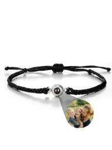 1pc Custom Photo Projection Bracelet, Stainless Steel Colorful Braided Couples Bracelet, Suitable For Men & Women, Couples, Family, Photo Memory, Personalized Gift For Holiday, Mother's Day, Father's Day For Her, Friends For Anniversaries, For Valentine's Day, For Mother's Day, For Birthdays Graduation Father's Day Weddings, For Daily Wear, For Party, For Prom,Customized Fashion Photo Bracelets,Look Glamour,Black,Silver,Gold,Stylish,Colorful,Vintage,Simple,Unisex,Casual,Cuties,Custom,Personalized,Unique,Ideal Gifts For Him,Ideal Gifts For Her,Her,Boyfriend,Girlfriend,Dad,Mom,Family,Friends,For Anniversaries,For Birthdays,For Graduation,For Prom,For Party