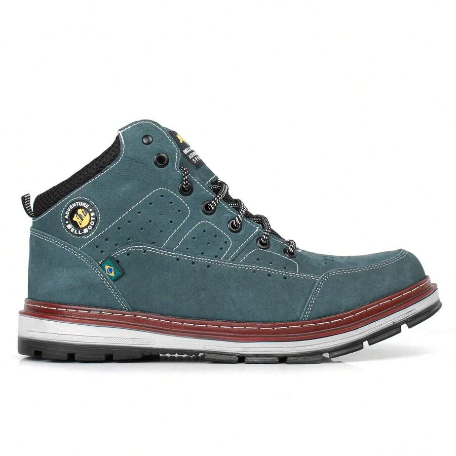 Men's Adventure Leather Combat Boot Shoe With PU Gel Insole - 淺灰色 - 查看 1