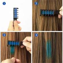 Kit 6 Colorful Hair Chalk Comb With 06 Temporary Colors For Creative Parties - nhiều màu - Xem 4