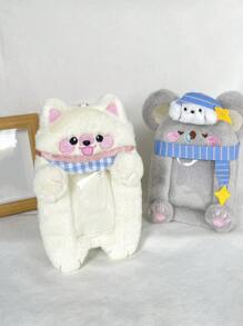 Neutral Cartoon Animal Plush Card Holder Pendant, Celebrity Card Cafeteria ID Card Storage Stuffed Doll, Super Soft Design For Back To School, Room Decor Accessories - Multicolor - View 3