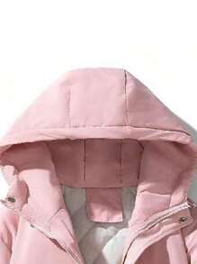 Loose Windproof Waterproof Hooded Jacket, Thick & Thermal Lined Outdoor Softshell For Women - Pink - View 2