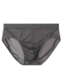 4pcs Men's Breathable Mesh Triangle Briefs, Solid Color Comfortable Underwear