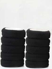 5 pezzi Elastici per capelli spessi da donna, fasce in gomma nera ad alta elasticità per code di cavallo e chignon, accessori per capelli carini e pratici, fermacode, elastici per capelli, abbigliamento da palestra e sport, corda per capelli