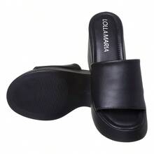WOMEN'S FLIP FLOPS CLOGS MULE WING DELTA PLATFORM BLOGGER WOMEN'S SANDALS LOLLA MARIA - Black - View 2