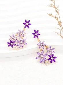 juran 1 pereche de cercei din cristal cu design floral, bijuterii în stil de plajă pentru femei