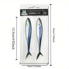 2 Mồi mềm giống thật, Mồi câu cá đuôi chẻ, Phụ kiện câu cá - nhiều màu - Xem 3