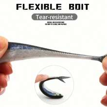 2 Mồi mềm giống thật, Mồi câu cá đuôi chẻ, Phụ kiện câu cá - nhiều màu - Xem 8