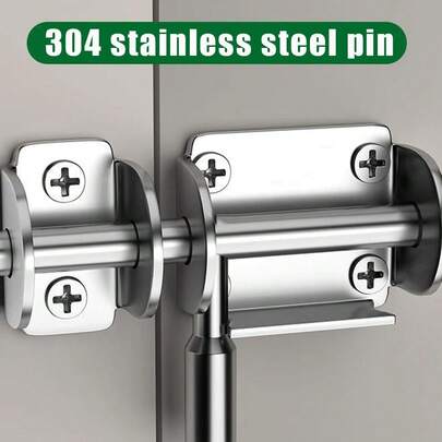 Chốt khóa bằng thép không gỉ không cần khoan cho phòng tắm, khóa cửa bề mặt dày cổ điển, chốt cửa/cửa sổ chống trộm