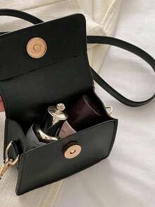 1 chiếc túi nhỏ mini dành cho nữ thời trang mới phổ biến phiên bản Hàn Quốc của túi đeo chéo thời trang túi xách đeo vai - màu đen - Xem 4