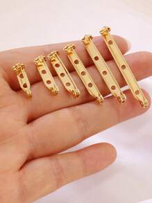 10 件不锈钢胸针夹底座别针空白锁胸针底座徽章夹适用于 DIY 珠宝制作配件用品 - 胸針底座 - 查看 7