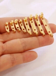 10 件不锈钢胸针夹底座别针空白锁胸针底座徽章夹适用于 DIY 珠宝制作配件用品 - 胸針底座 - 查看 8