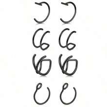 8 件/套时尚经典简约假唇环耳环 - 風格一 - 查看 8