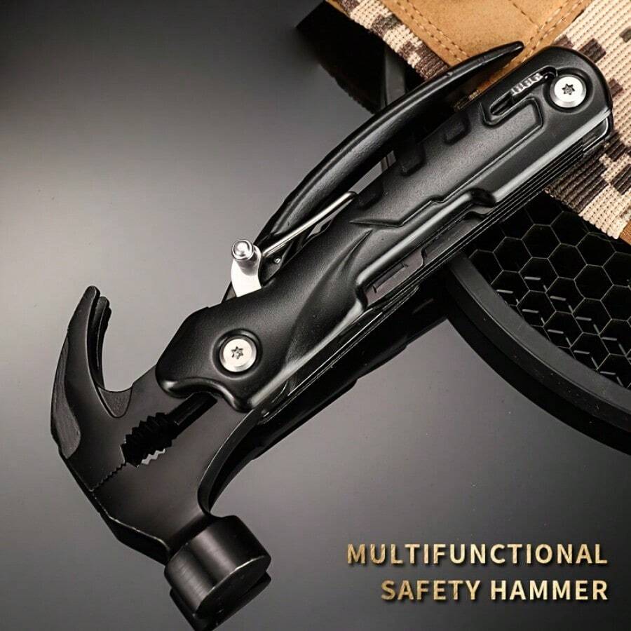 Multi Functional Hammer Pliers Combination Integrated Sheep Horn Hammer, Car Emergency Portable Camping Tool, Household Tool Gift/1pc, Tools For Men - HW-Q4 - 查看 1