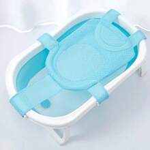 Regulowana 5-przyciskowa siatka do kąpieli dla niemowląt, oddychająca podkładka do leżanki dla niemowląt z poduszką, siatka do kąpieli dla niemowląt z klamrą, antypoślizgowa mata do kąpieli, pływająca mata, stojak do kąpieli dla noworodków