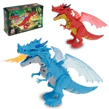 Smoke-Breathing Dinosaur Toy Rex With Light And Sound Interactive Flamethrower Dragon - Blue - View 1