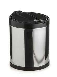 Kitchen Waste Bin Stainless Steel 2.5 Liters With Inner Container And Black Click Lid - 黑色 - 查看 5