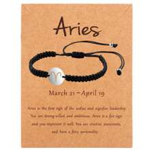 1 pieza Pulsera unisex con de los 12 signos del zodíaco, hecha a mano de acero inoxidable trenzado, de moda