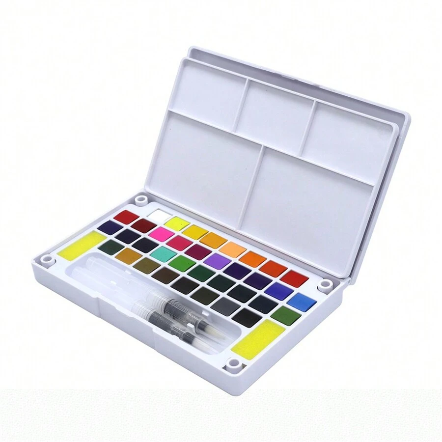 12/18/24/36 Colors Solid Watercolor Pigment Set For Drawing And Painting, Portable,Back To School Essentials,Creative Gift For Thanksgiving, Christmas, Birthday Halloween Decoration Back To School