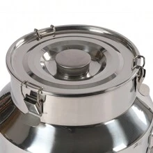 CNCEST Milk Jug 14/18/22/28L Stainless Steel Airtight Milk Jug With Lid Milk Jugs With Three Locking Clips And Silicone Seal For Transport Or Storage - 銀色 - 查看 9