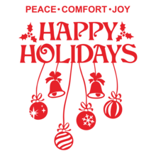 圣诞汽车装饰贴纸 - “和平舒适欢乐，节日快乐” - 节日铃铛、装饰品和雪花 - 9.1x11 英寸乙烯基贴花 - 完美的节日装饰 - 彩色 - 查看 9