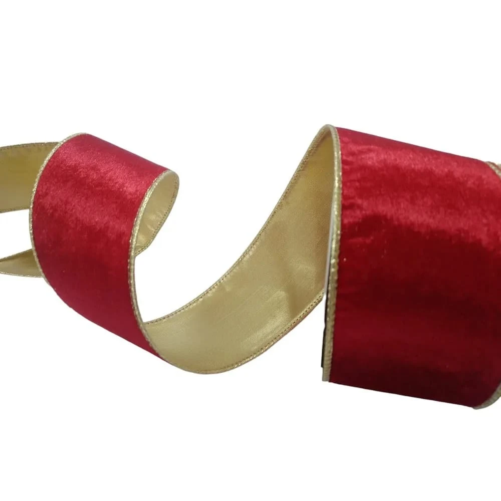 Shein Wire Ribbon Decorative Wired Ribbon 6.3cm X 9.14m Red Velvet - 1 Unit | SHEIN USA