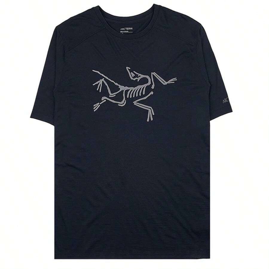 Arc'teryx Men's Ionic Merino Wool Logo Short Sleeve T-Shirt Black - 黑色 - 查看 1