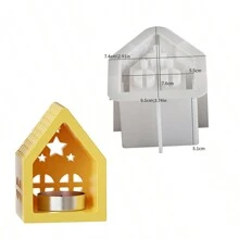 1 pieza Molde de vela de aromaterapia con forma de casa del amor, molde de silicona de resina para decoraciones en miniatura de casas de yeso DIY