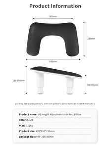 柔软黑色美甲靠垫手枕，半柱海绵扶手美甲设计美甲手枕，适合初学者在家 DIY，专业美甲沙龙 - 黑色 - 查看 9