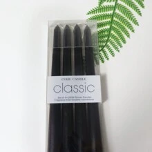 1 hộp 4 nến hình nón cổ điển, mỗi nến dài 25cm (9,84 inch) và có thể cháy trong 8 giờ. Thích hợp để trang trí nhà cửa, trang trí bàn ăn, tiệc sinh nhật, cầu hôn, đám cưới theo mùa, đạo cụ chụp ảnh, quà tặng lãng mạn cho nam và nữ, trang trí phòng, quà tặng - Nhiều màu - Xem 15